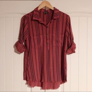 Dear John rust colored tunic with black stripes